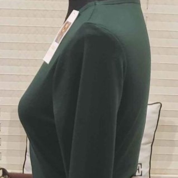 Bodycon Ruched Long Sleeve Dress Dark Green NWT, KIRUNDO Boutique, Size 3 Ladies - Picture 11 of 15